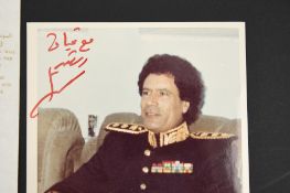 Colonel Gadaffi (1942 - 2011) Original Signed photograph.