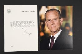 Philip, Duke of Edinburgh (1921 - 2021) Original Signature on Headed paper
