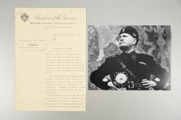 Benito Mussolini (1883 - 1945) Rare Document with Original Signature dated 1925.