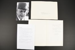 Charles De Gaulle (1890 - 1970) Original Signature dated 1966.