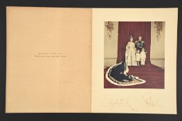 Elizabeth II & Prince Phillip. A handwritten Christmas card individually signed dated 1953.