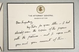 Robert Kennedy (1925 - 1968) Original Signature on headed card.