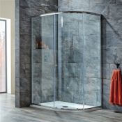 New (L67) S8 Offset Single Door Quadrant 1200 x 800MM. 8mm toughened safety glass 1900mm tall ...