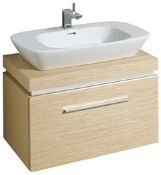 (Tl34) Keramag 800mm Oak White Vanity Unit.RRP £1,185.99.Comes Complete With Basin. ... (Tl34)¾¾¾(