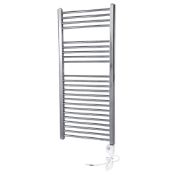 New (S166) Flomasta Flat Thermostatic Towel Radiator 1100 x 500mm Chrome 853BTU. RRP £127.