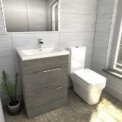 New (J18) Molina Ash 600mm 2 Door Vanity Unit Including Basin With 1 Tap Hole. Comes Complete W...