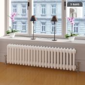 New (L84) 300x812mm White Triple Panel Horizontal Colosseum Traditional Radiator. RRP £443.99...