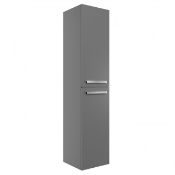 New (T153) 1600mm Wall Hung 2-Door Tall Unit 350mm Wide - Matt Urban Grey. RRP £465.99.