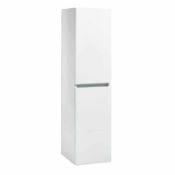 New (L75) Muro 1200mm White Gloss Wall Mounted Tall Boy Unit. Muro White Storage Unit Wall Hun...