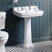 New Cambridge Traditional Basin - Double Tap Hole. RRP £224.99. (Cag629Fb2V2). Traditional Fe...