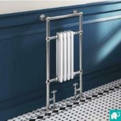 New 952x479mm Traditional White Slim Towel Rail Radiator - Cambridge. Rt31. RRP £469.99.Low C