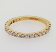 Handmade 18ct (750) yellow Gold 0.25ct 3/4 Claw Set Eternity Ring