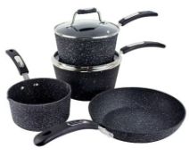 (R5G) 1x Scoville Neverstick 5 Piece Toughened Aluminium Pan Set