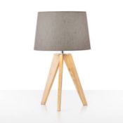 (R10A) Lighting. 3 Items. 2x Verve Design Poppy Table Lamp (1x Walnut, 1x Grey) & 1x The Lightin