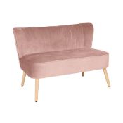 (R6I) 1x Cocktail Sofa Blush Velvet Fabric Cover. Only Has 1x Leg (H72x W110x D70cvm) (No Box Ð