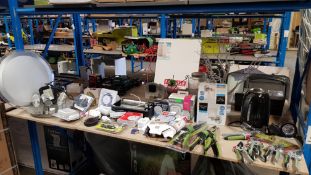 (R5I) Mixed Lot. Contents Of Shelf. To Inc Byron Plug In Wireless Doorbell Set, Dale Clip Lamp, 3 X
