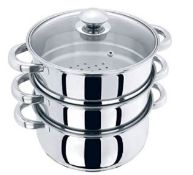 (R5F) 11 Items. 8x Mixed Saucepans & 1x 3 Tier Steamer