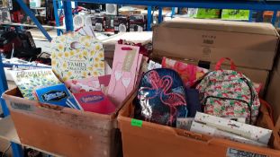 (R5A) Contents Of 2 Boxes. Mixed Lot To Inc Stationary Items, Kids Lunchbags, Gift Bags & Bottle Gi