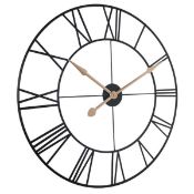 (R6P) Mixed Lot. 5 Items. 1x Wall Clock Black Traditional Style Black & Gold With Roman Numerals