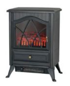 (R7K) 2x Stylec Flame Effect Black Stove 1800W (1x No Box)