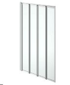(R6P) 1x Victoria Plum 4 Panel Folding Shower Screen Polished Silver SKU:FSS1004 (850x1400x4mm)