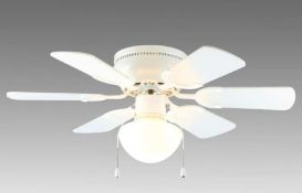 (R10L) Mixed Lot. 5 Items. 1x Arlec 76cm 6 Blade Ceiling Fan, 2x Verve Design LED Brushed Nickel