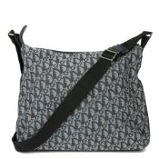Christian Dior Blue Monogram Canvas Vintage Messenger Bag