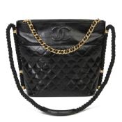 Chanel Black Quilted Aged Calfskin Leather En Vogue Hobo Bag