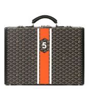 Goyard Black Chevron Coated Canvas Special Order Mallettie Manoir Briefcase