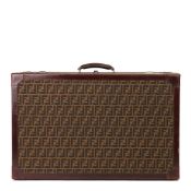 Fendi Brown Zucca Monogram Canvas Vintage Trunk, Originally Owned by Karl Lagerfeld