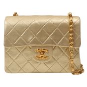 Chanel Circa 1990 Classic Flap Bijoux Chain Bag Mini Gold