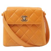 Chanel Circa 1998 Made Turn-Lock Mini Handbag in Mandarine Orange