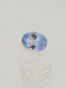 Aquamarine oval cut gemstone