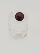 Garnet round cut gemstone