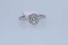 Platinum Hallmark Diamond Set Ring