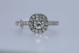 Platinum Hallmark Diamond Set Ring