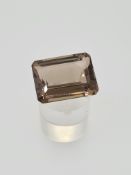 Smokey quartz emerald cut gemstone