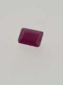 Ruby emerald cut gemstone