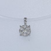 9k White Gold Diamond Set Pendant