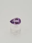Amethyst pear cut gemstone