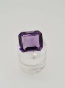 Amethyst step cut gemstone