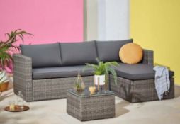 (R4E) 1x Alexandria Left/Right Facing Corner Sofa Set. Powder Coated Steel Frame. Hand Woven Synthe