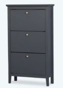 (R4B) 1x Hamilton Shoe Cabinet Charcoal. Painted Finish. (H122.5xW70xD26cm) RRP £80