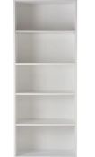 (R4G) 1x 5 Tier Bookcase White (W600xH1480xD300mm)