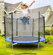 (R4E) 2x 8ft Trampoline With Galvanised Steel Frame With PVC Safety Padding.