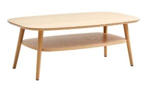 (R4E) 1x Riga Coffee Table With Shelf Scandi Oak (691x1186x108mm) RRP £150