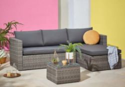 (R4C) 1x Alexandria Left/Right Facing Corner Sofa Set. Powder Coated Steel Frame. Hand Woven Synth