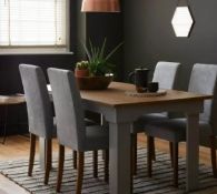 (R3N) 1x Diva Dining Table Ivory. Ivory Finish With Oak Effect Top. Detailed Frame And Strong Lines