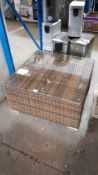 (R4F) 1x Brown Rattan Table With Glass Top (L64xW64xD34cm)
