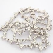 HRD Antwerp Certified 14K White Gold Diamond Necklace (Total 3.58 Ct. Stone) 14K White Gold Necklace